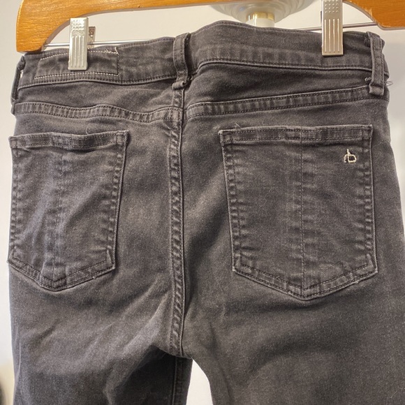 Rag & Bone black mid-rise ankle skinny modal jeans raw hem - Picture 3 of 6